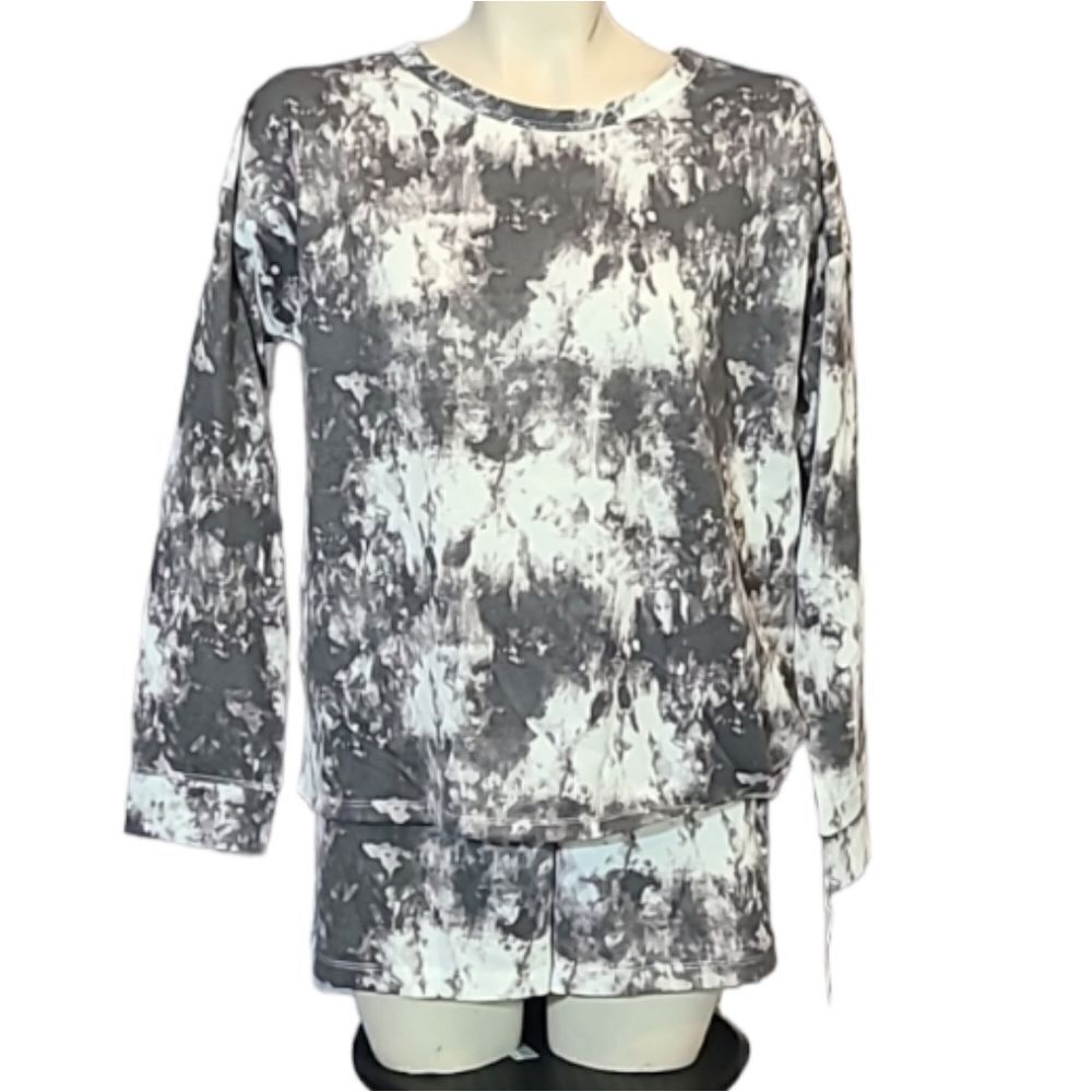 Anne Klein Grey Tie Dye Loungewear 2 Piece SET